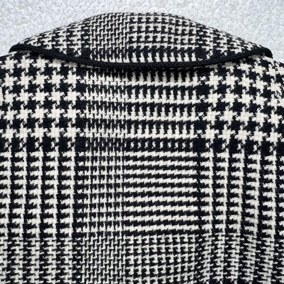 VTG Macy’s Little Shops Houndstooth Cropped Blazer Jacket Wool Tweed 60s Mod USA - Picture 5 of 11